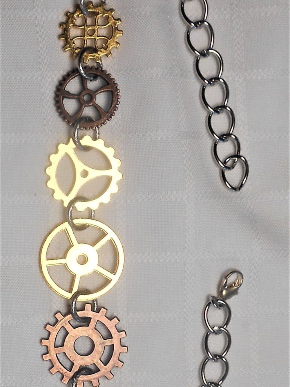 No. 326 Handmade necklace with metal gear pieces